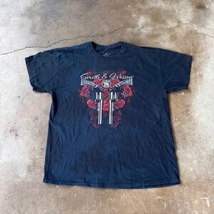Smith & Wesson Graphic Tee Mens XL Black Good Dual Revolver Rose 2nd Amendment